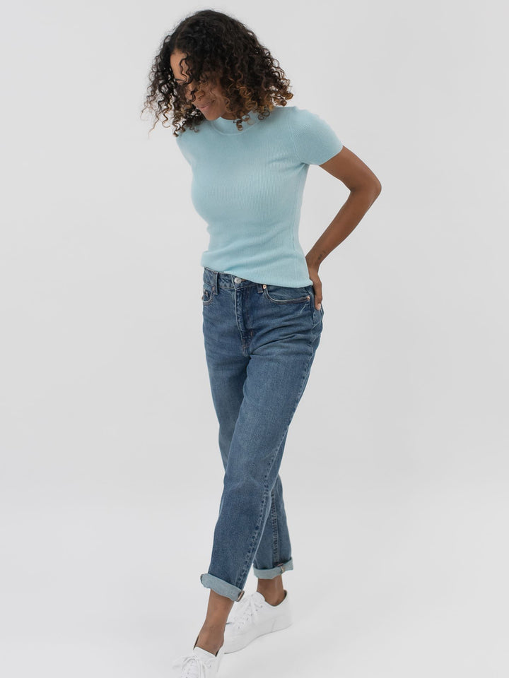 Fitted Cashmere T-Shirt #SKY