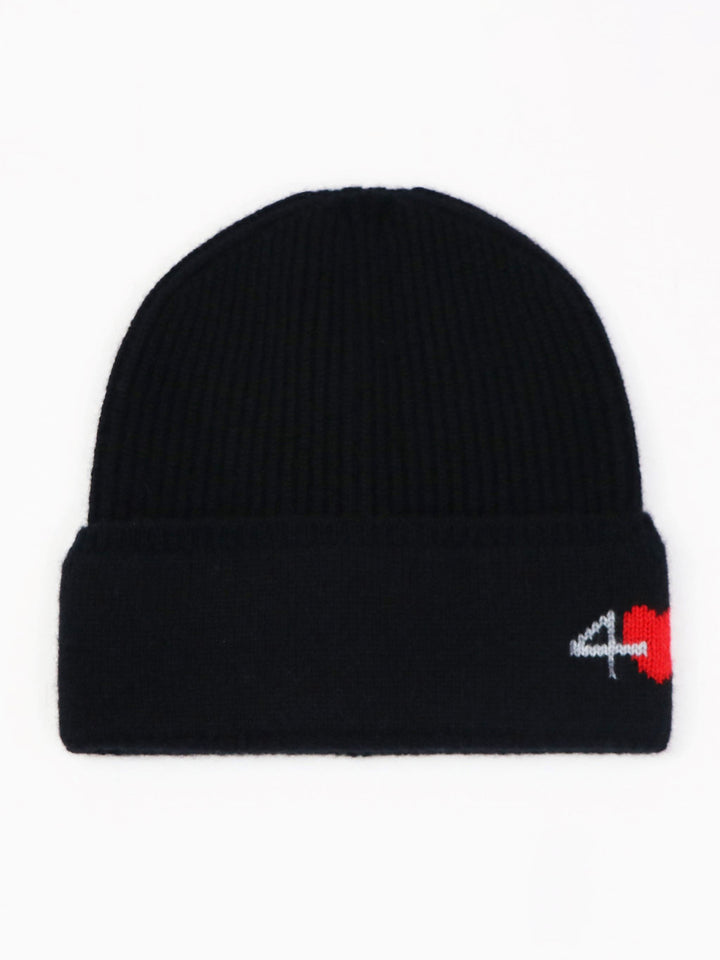 Ribbed Cashmere Beanie #BLACK