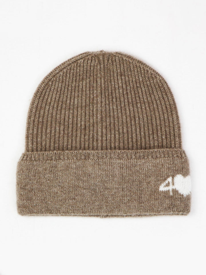 Ribbed Cashmere Beanie #FAWN