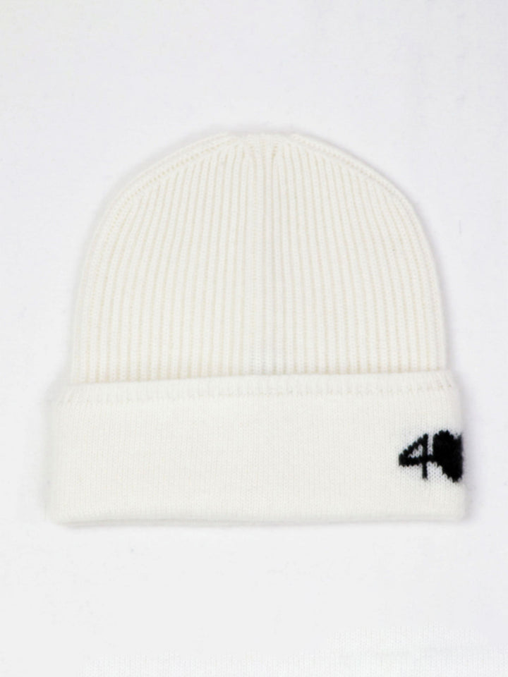 Ribbed Cashmere Beanie #PEARL