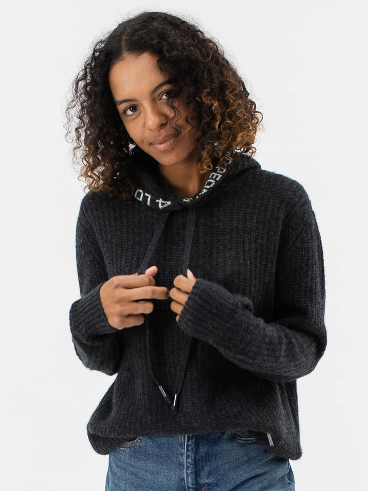 Women Cashmere Hoodie #CHARCOAL