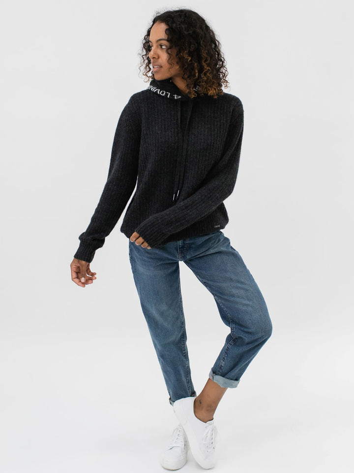 Women Cashmere Hoodie #CHARCOAL