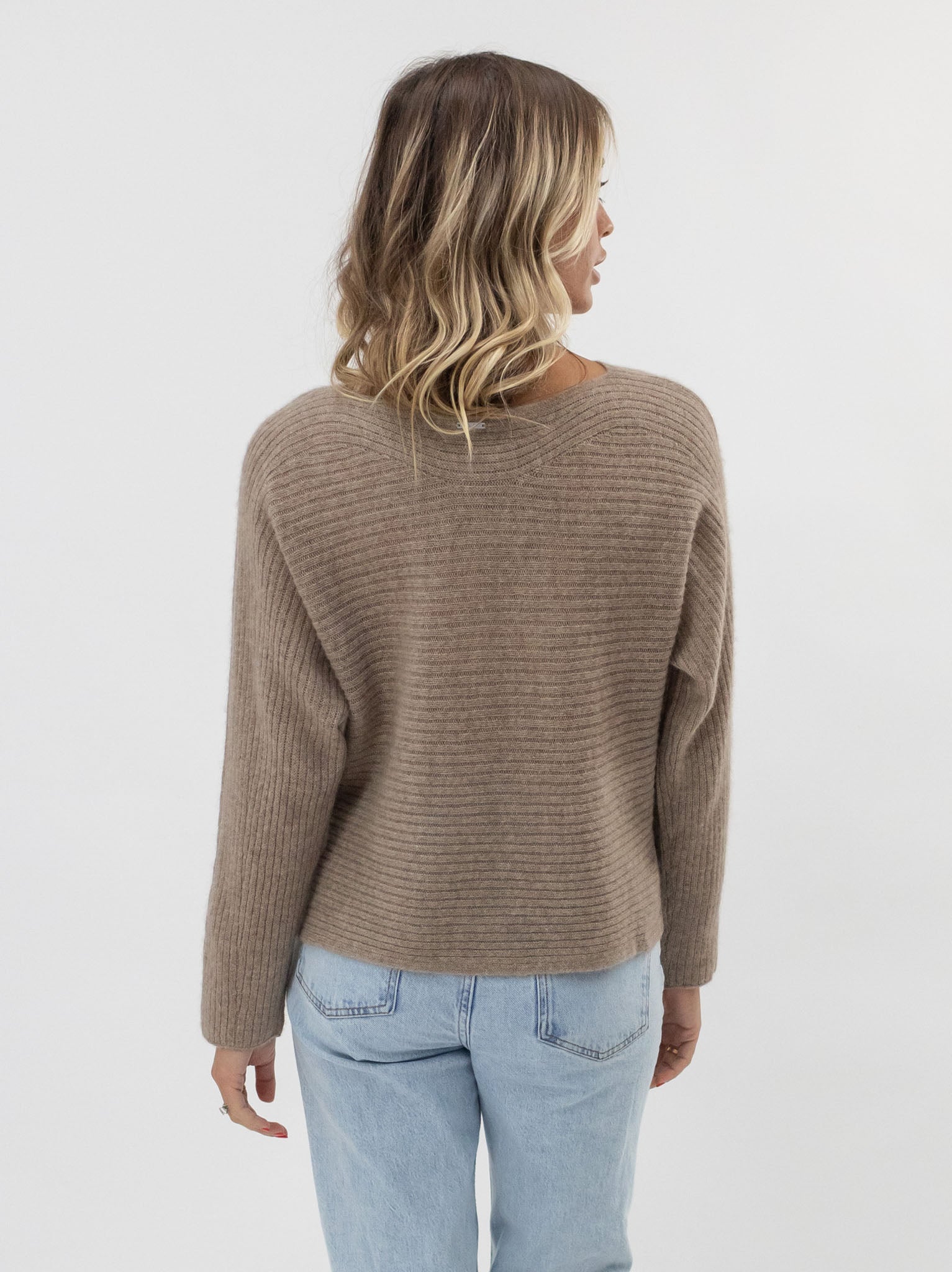 Soft Open Weave Cashmere Boatneck Sweater