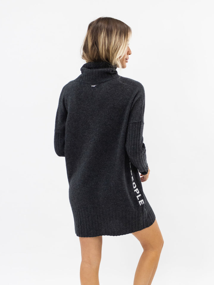 Long Cashmere Turtleneck Sweater #CHARCOAL