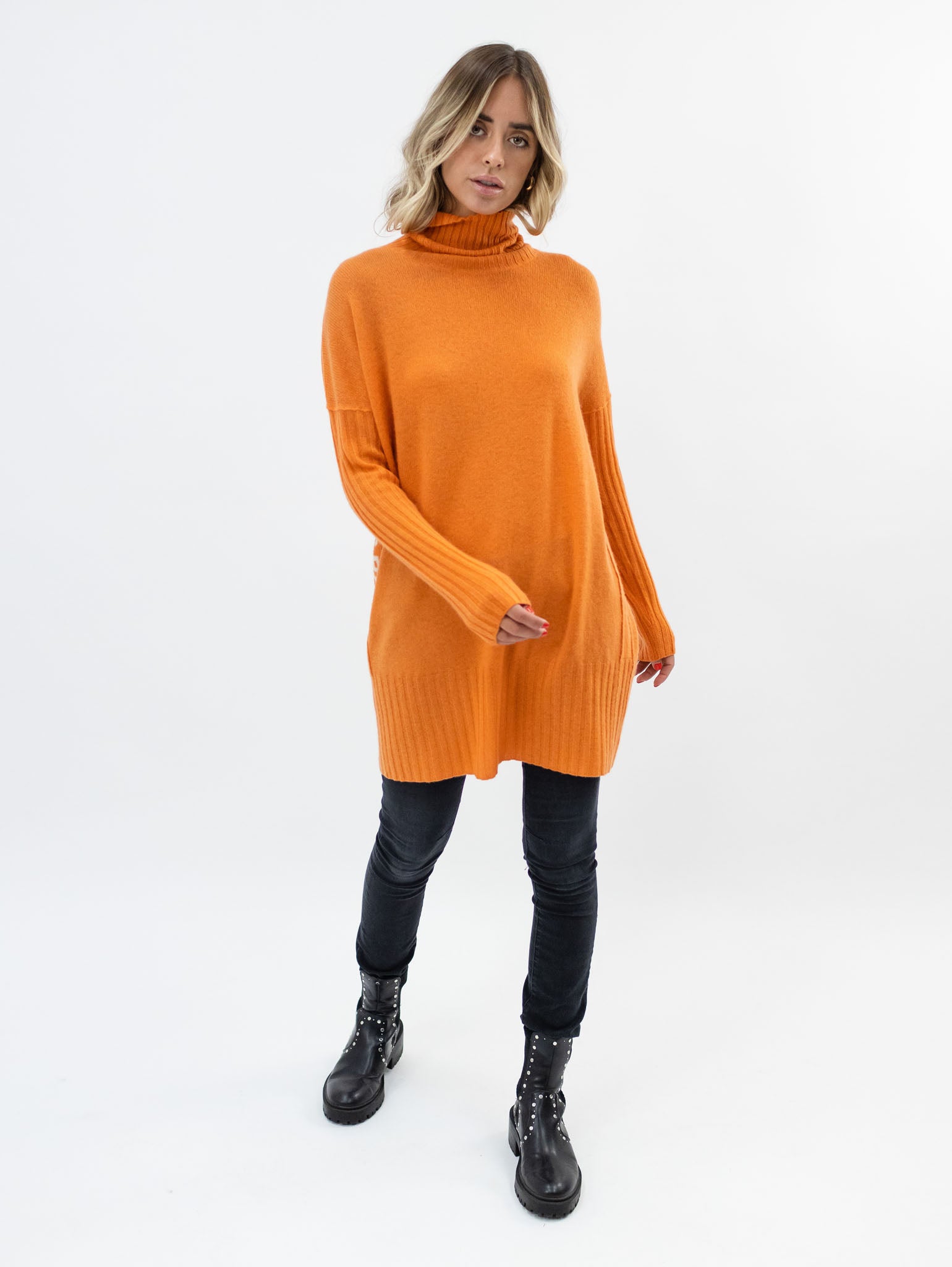 Long Cashmere Turtleneck Sweater