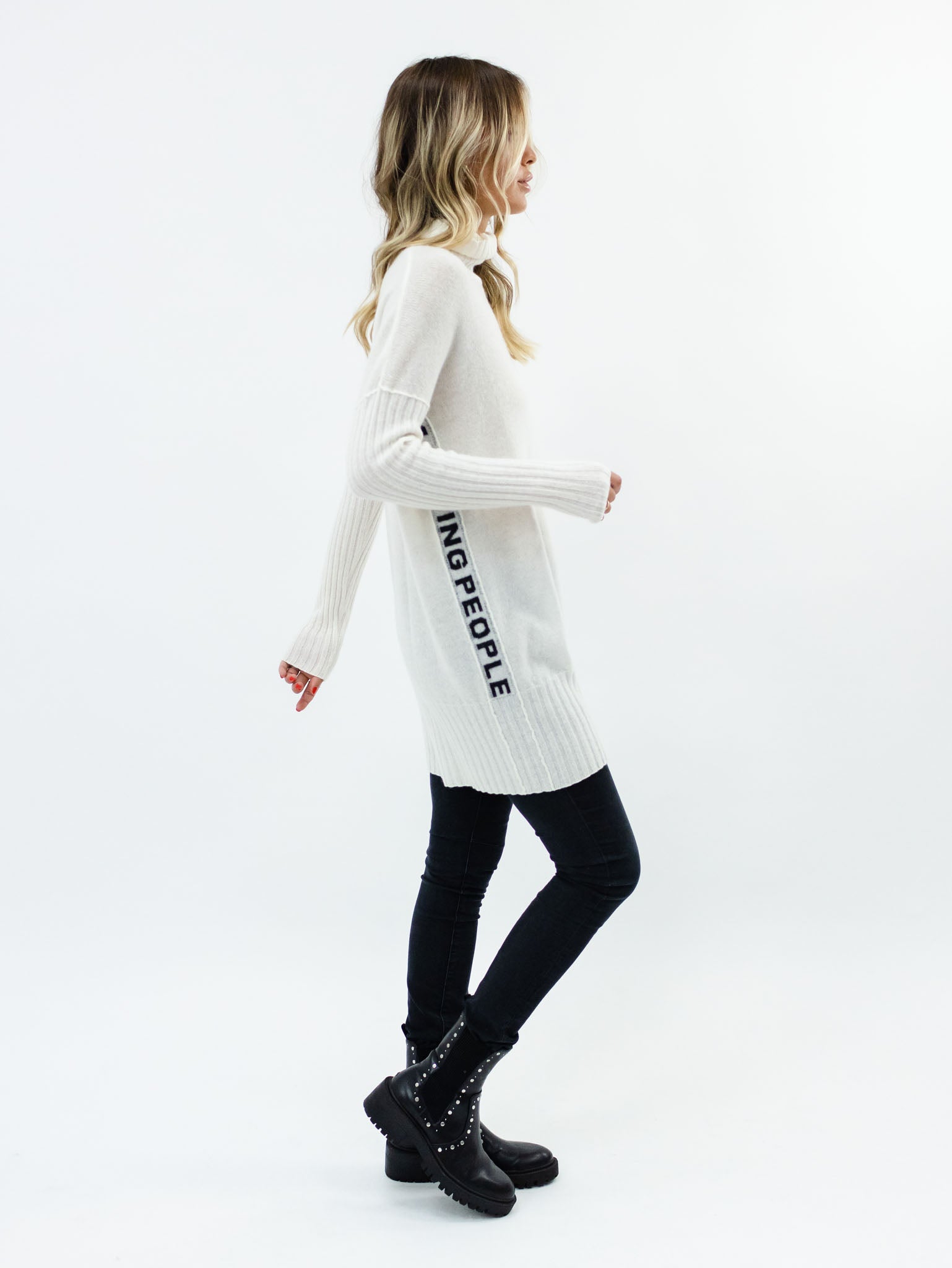 Long Cashmere Turtleneck Sweater