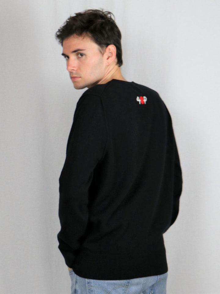 Men's Classic Cashmere V-Neck #BLACK