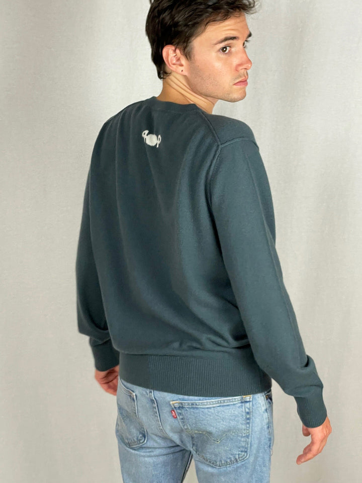Men's Classic Cashmere V-Neck #OLIVE