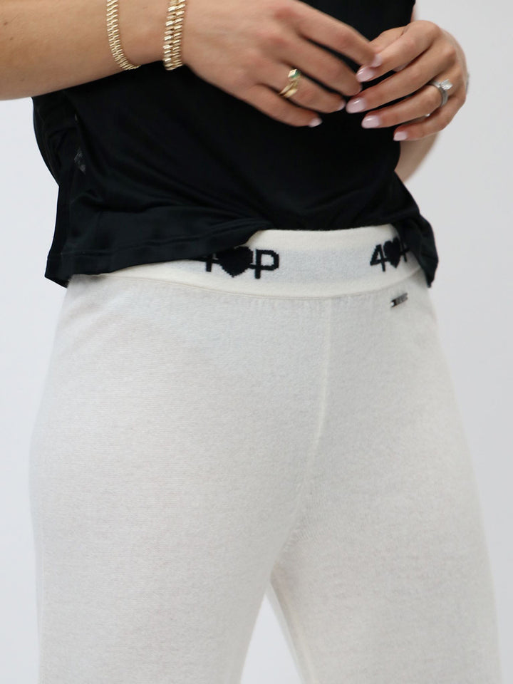 Fluid Wide Legs Cashmere Pants #PEARL