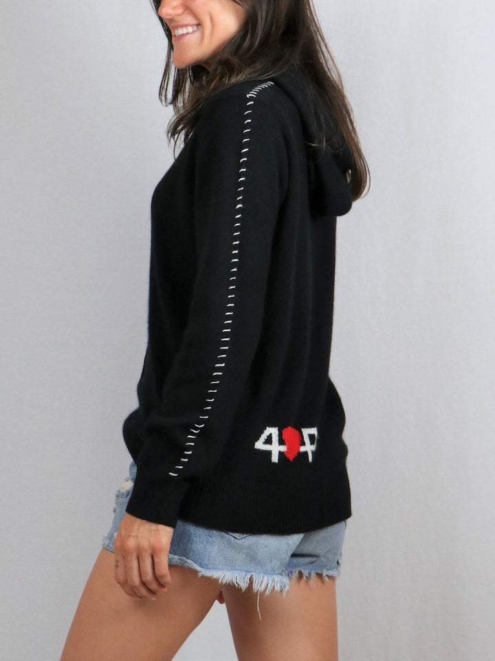 Lightweight Cashmere Hoodie #BLACK