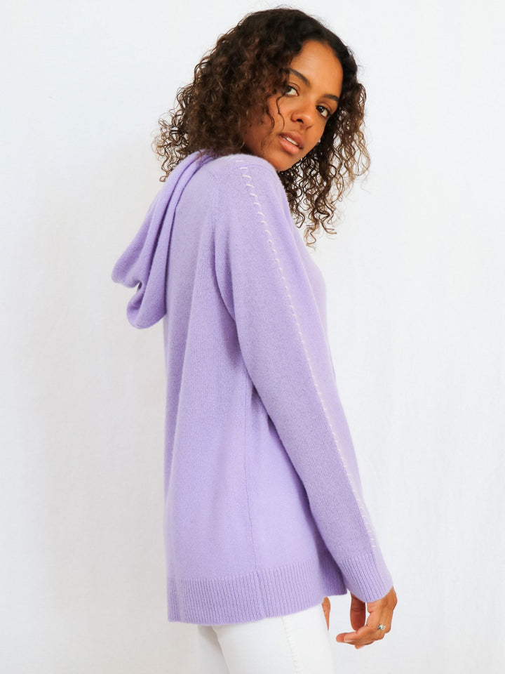 Lightweight Cashmere Hoodie #LAVENDER