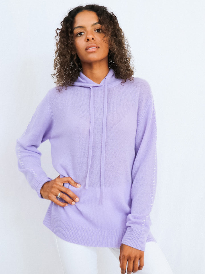 Lightweight Cashmere Hoodie #LAVENDER