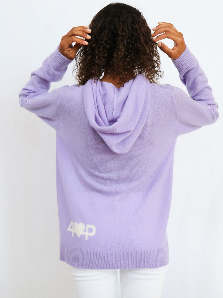 Lightweight Cashmere Hoodie #LAVENDER