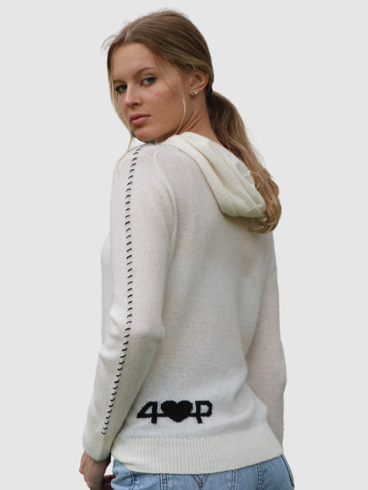 Lightweight Cashmere Hoodie #PEARL
