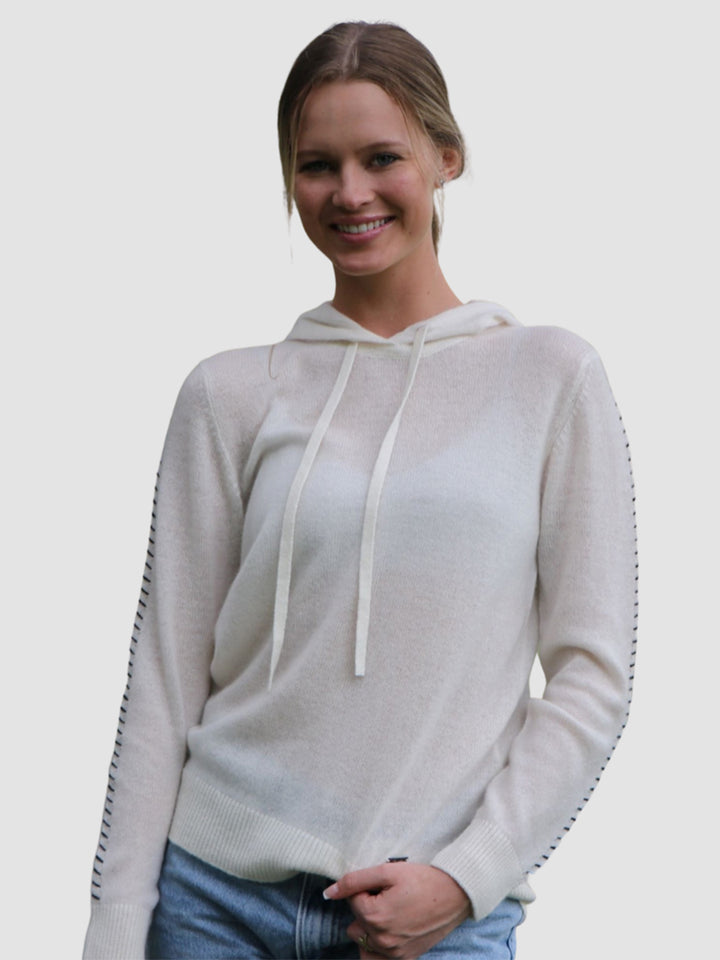 Lightweight Cashmere Hoodie #PEARL