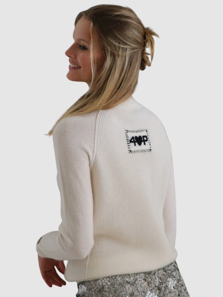Ribbed Raglan Women Cashmere Sweater #PEARL