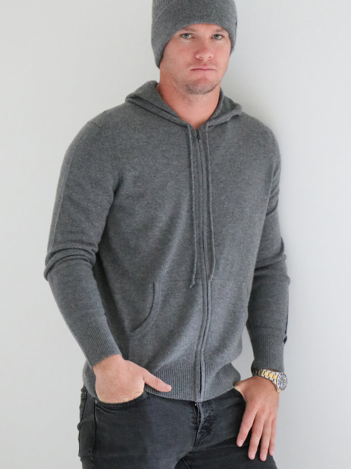 Men's Cashmere Zip Up Cardigan