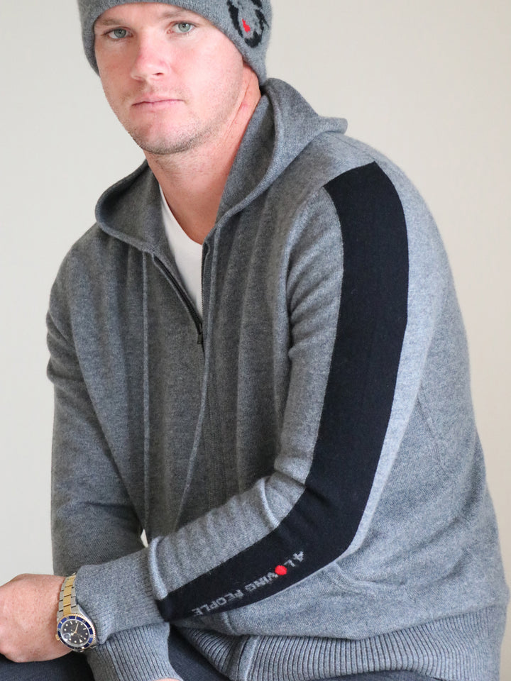 Men's Cashmere Zip Up Cardigan