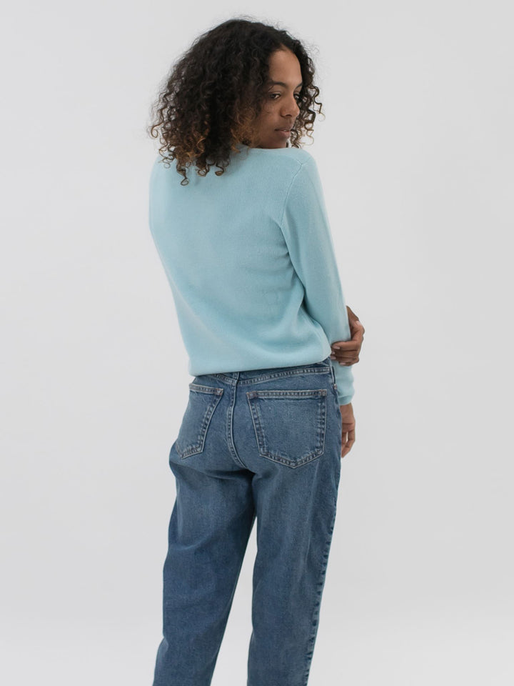 Fine Ribbed Cashmere Zip-Up Cardigan #SKY