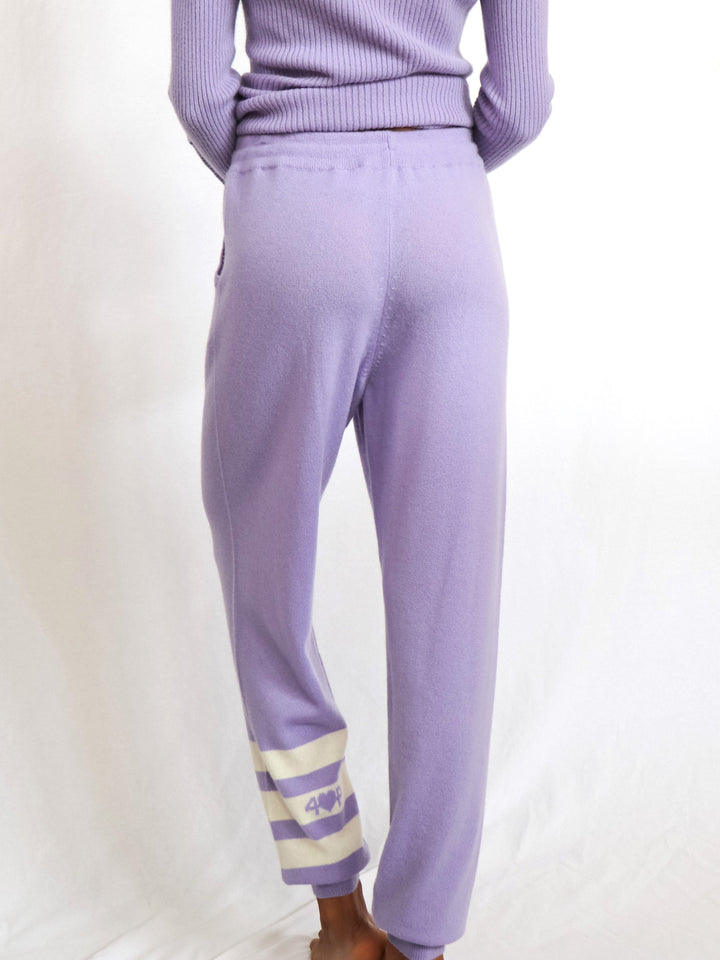 Light Weight Cashmere Women Sweatpants with Drawstring #LAVENDER