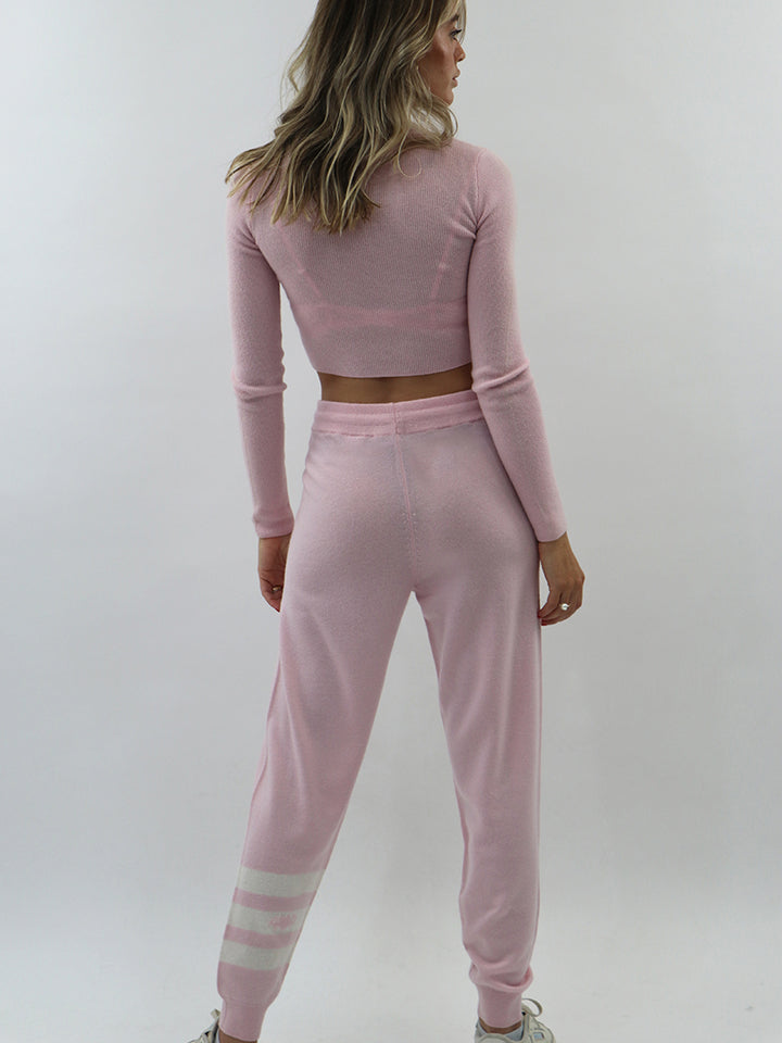 Light Weight Cashmere Women Sweatpants with Drawstring #PETAL