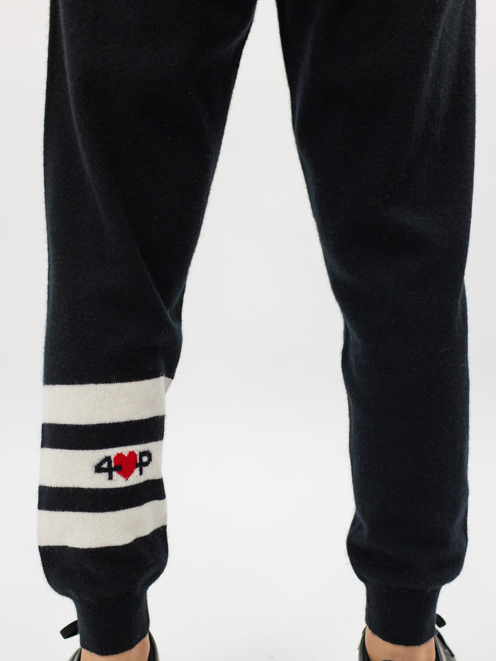 Light Weight Cashmere Women Sweatpants with Drawstring #BLACK
