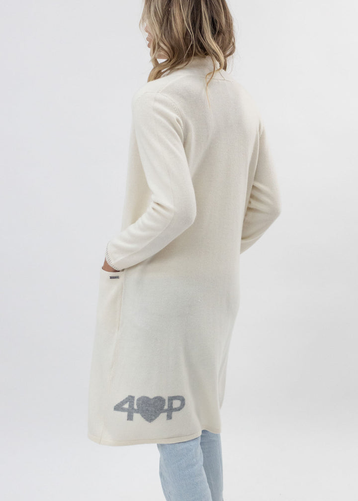 Long Open Cashmere Cardigan #PEARL