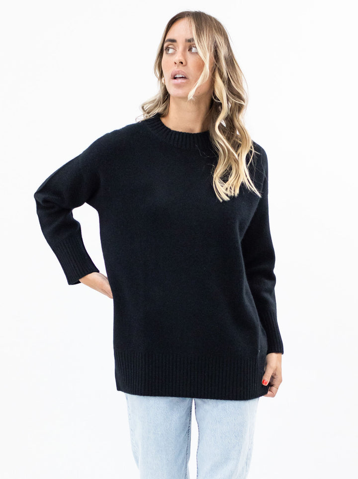 Cashmere Crewneck Sweater #BLACK