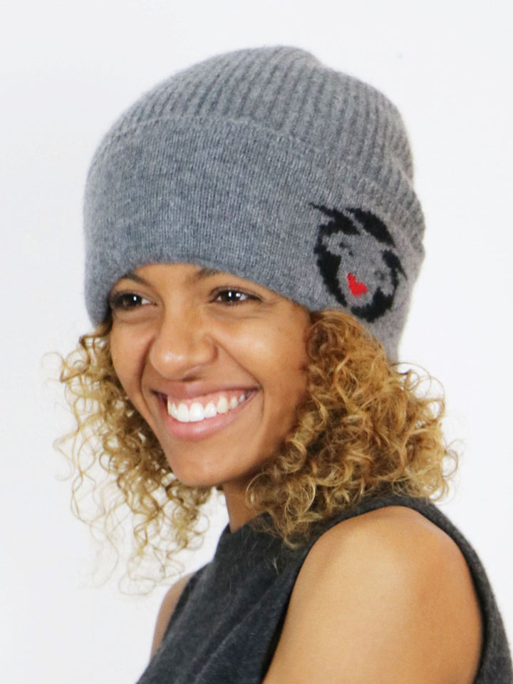 Ribbed Cashmere Beanie #SMOKE