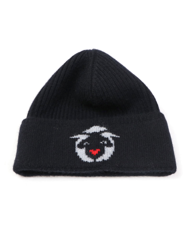 Ribbed Cashmere Beanie #BLACK