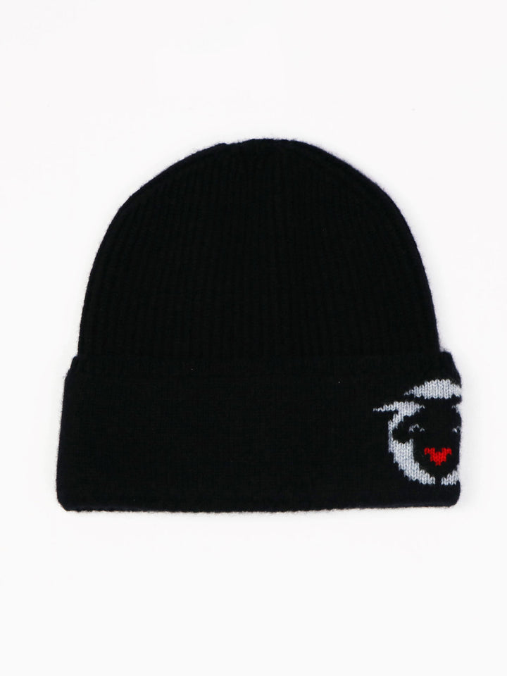 Ribbed Cashmere Beanie #BLACK