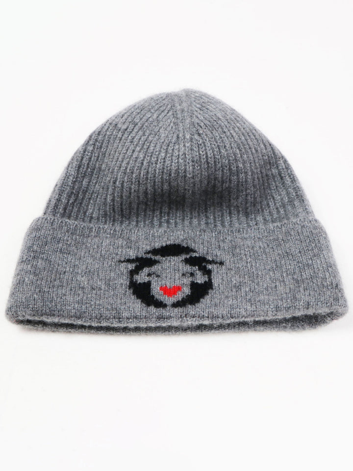 Ribbed Cashmere Beanie #SMOKE