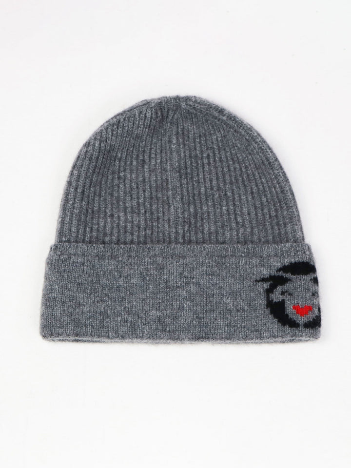 Ribbed Cashmere Beanie #SMOKE