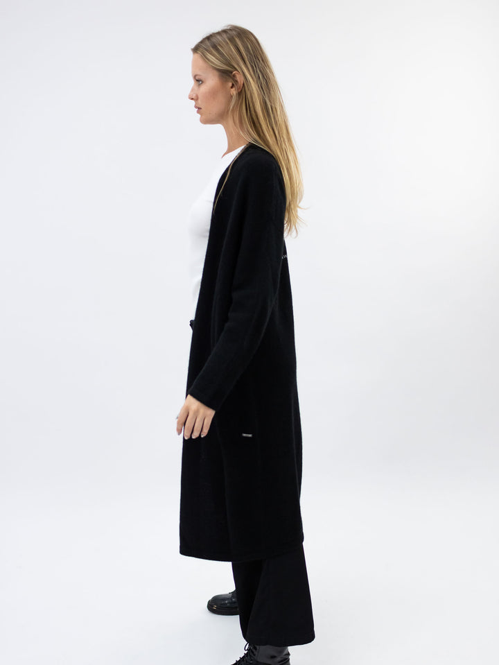 Cashmere Long Open Cardigan #BLACK