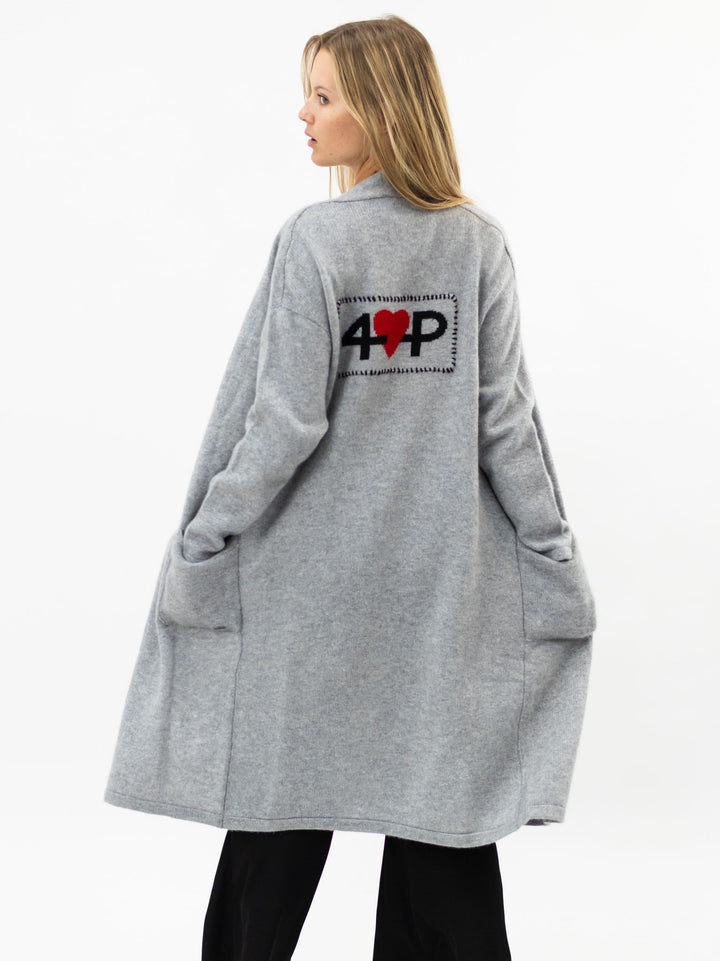 Cashmere Long Open Cardigan #SOFT GREY