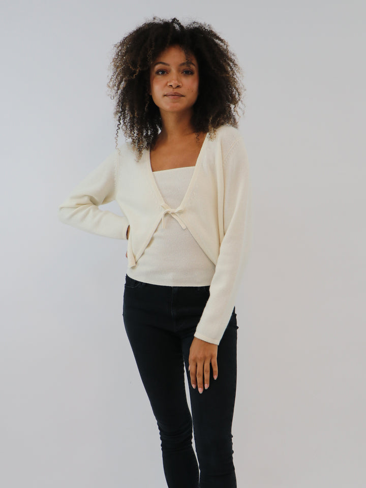 Crop Cardigan Cashmere #PEARL