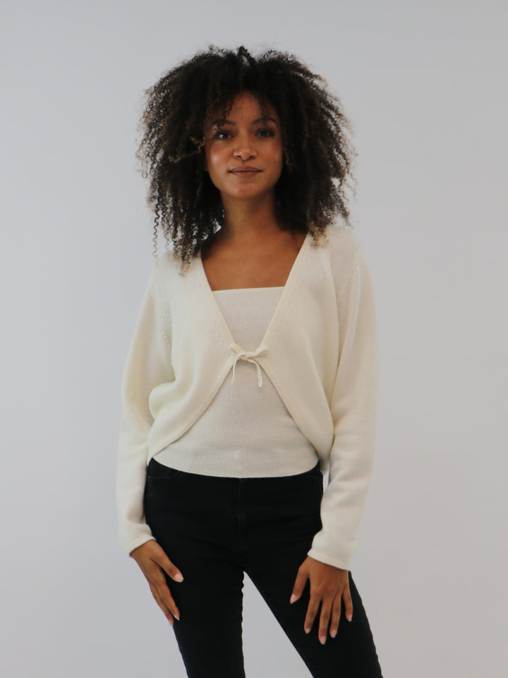 Crop Cardigan Cashmere #PEARL