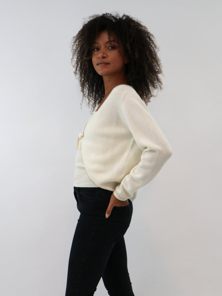 Crop Cardigan Cashmere #PEARL