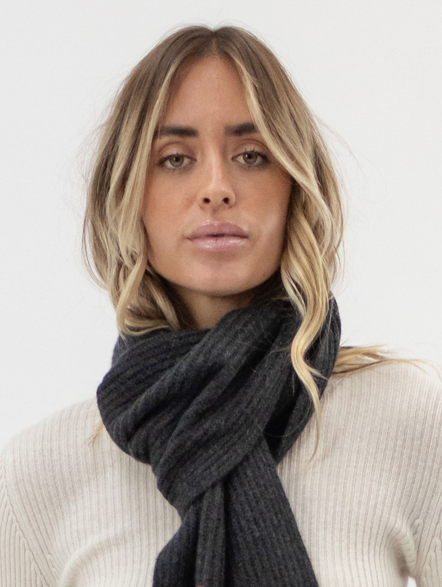 Loose Knit Cashmere Scarf