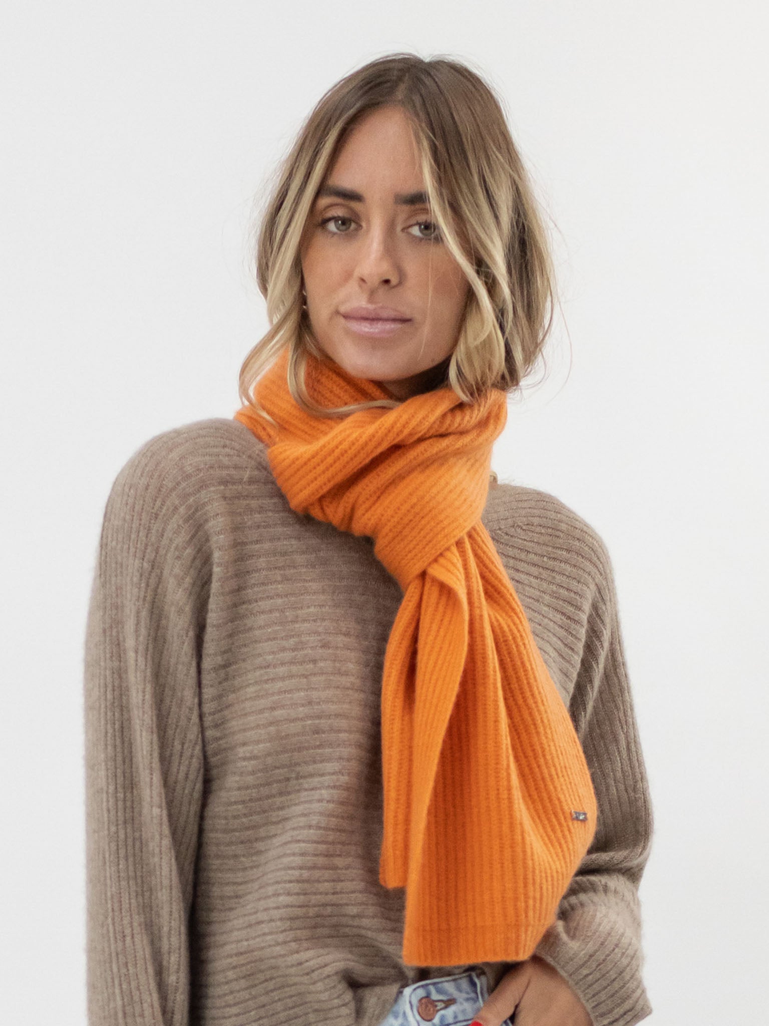 Loose Knit Cashmere Scarf